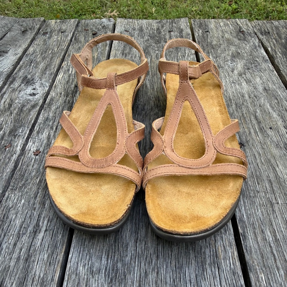 Naot Women Leather Dorith Strappy Sandals Tan Brown Comfort Shoes 38 L7 - Picture 7 of 9